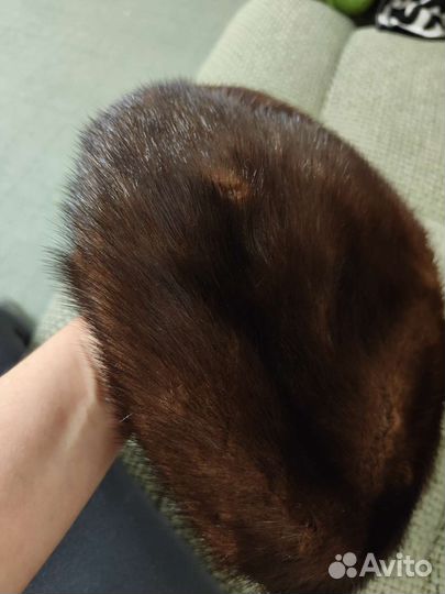 Берет женский норковый мягкий (шапка)