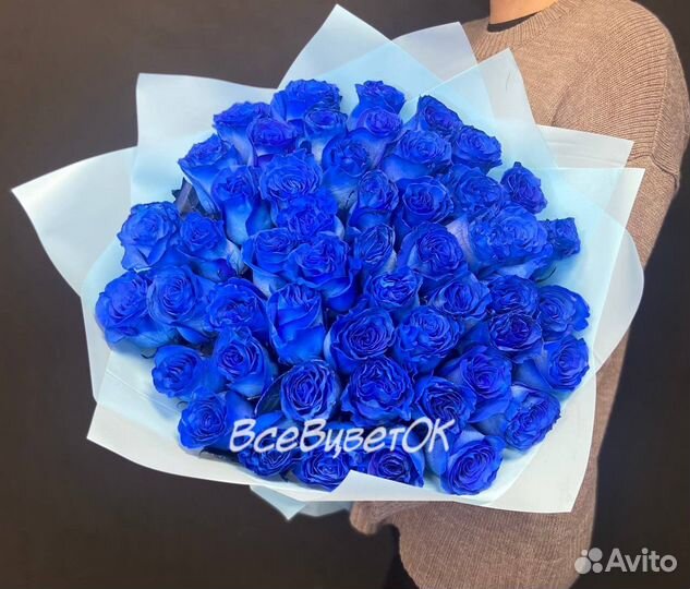 Букет из 51 синей розы Москва