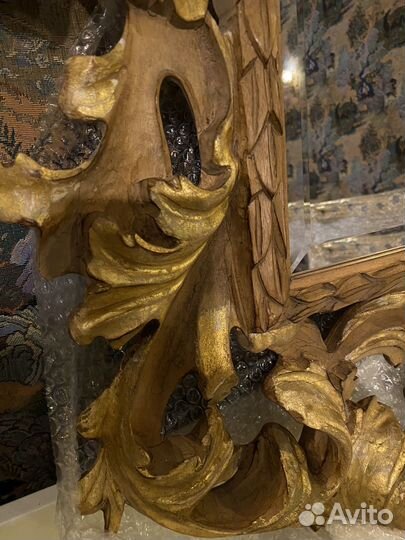 Зеркало с лепнинами винтаж в загородный дом