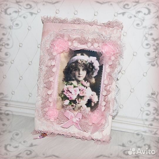 Текстильная обложка в стиле шебби для ежедневника