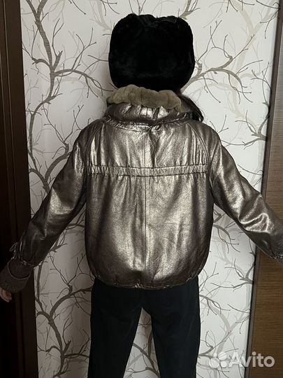 Дубленка натуральная винтажная женская короткая