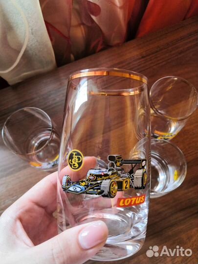 Стаканы Богемия с гоночными машинами 5 шт