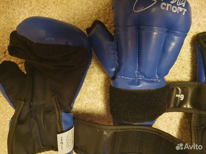 Боксерский шлем, защита голени,перчатки на ребёнка