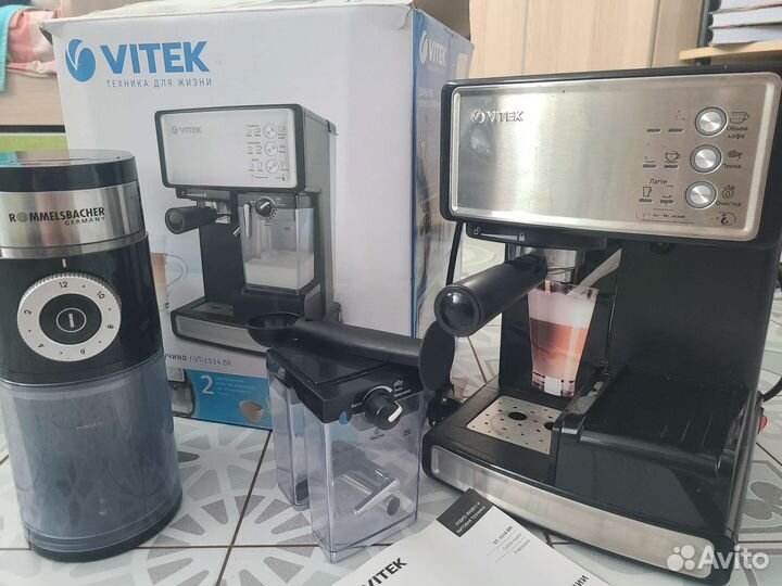 Кофеварка рожкового типа Vitek VT-1514 BK