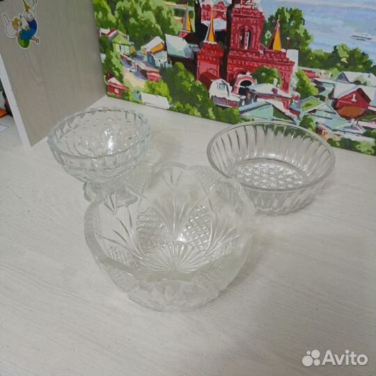 Хрустальные Салатники/ Конфетницы СССР 1960г