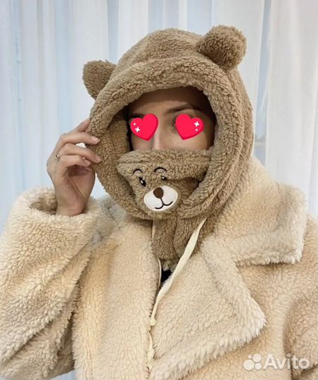 Шапка с ушками - балаклава для подростка