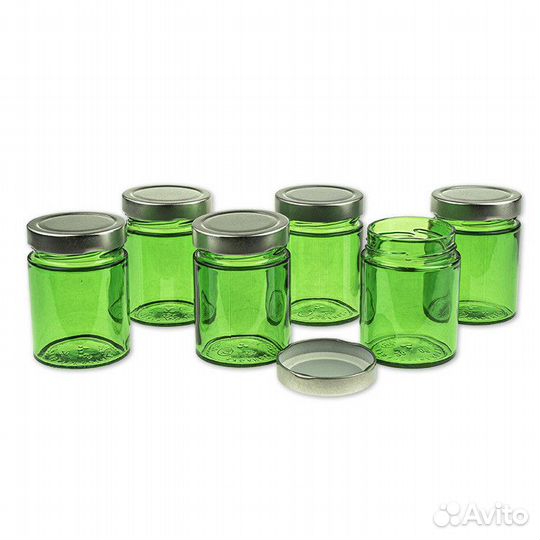 6 шт. Баночка для свечей 250 мл. (D66, зеленая) с