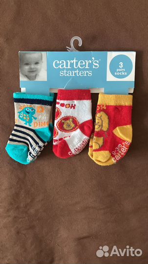 Carters носочки новые 0-3мес. Цена за всё