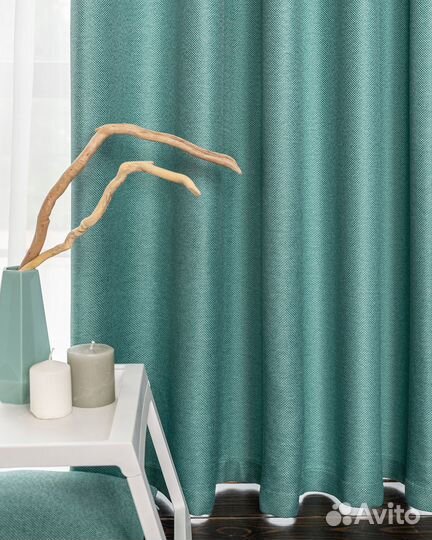 Комплект штор рогожка Орфей Бирюза