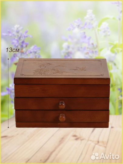 Шкатулка для украшений деревянная новая