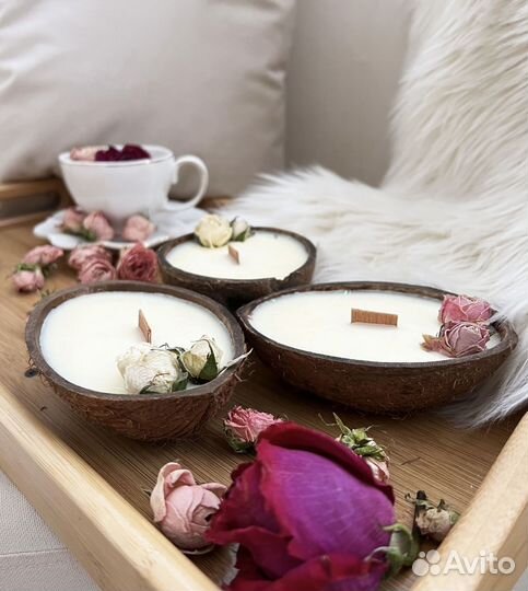 Свеча в кокосе ароматическая