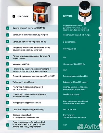 Аэрогриль LuxHomme