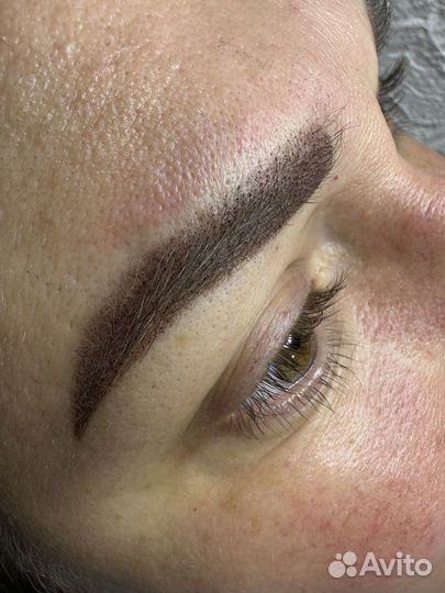 Перманентный макияж пудровые брови