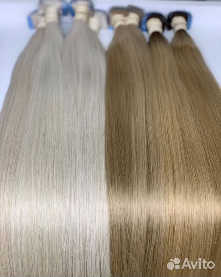 Волосы для наращивания, нейтральный блонд волна