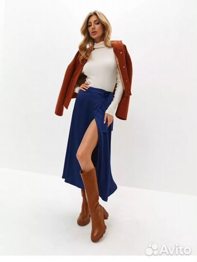 Юбка шелковая на запахе