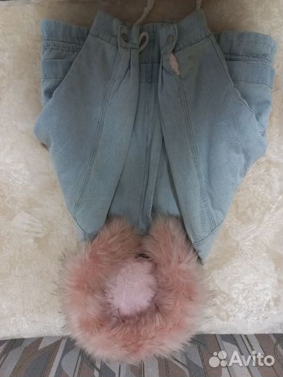 Джинсовая куртка с мехом