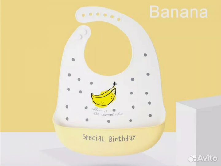 Детский силиконовый нагрудник слюнявчик новый