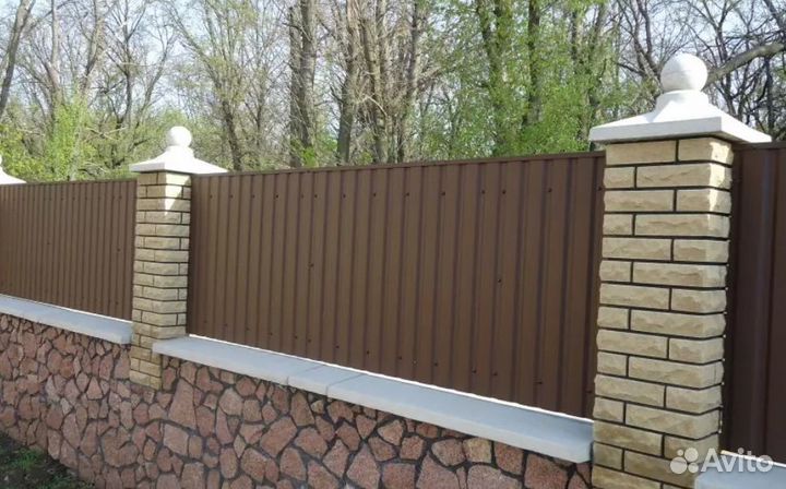 Забор из профнастила 70 метров