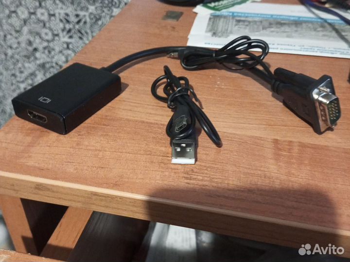Адаптер VGA в hdmi с питанием от USB