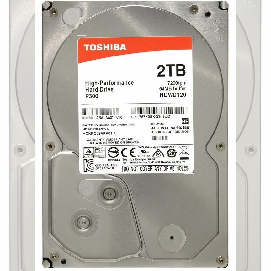 [HDKPC09AKA01] Жесткий Диск Toshiba 2tb 7200 Sata3 Hdkpc09aka01