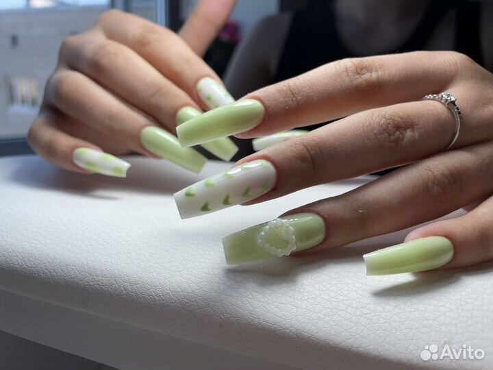 Маникюр с покрытием, наращивание