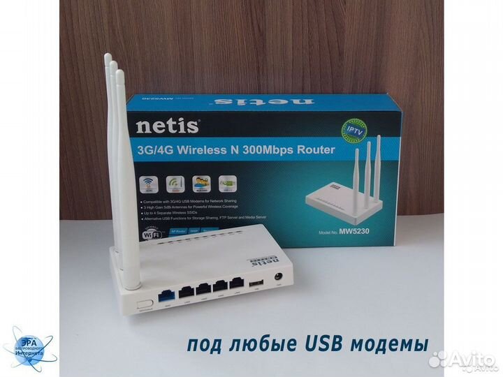 Wi-Fi роутер Netis MW-5230 для 3G/4G USB модема