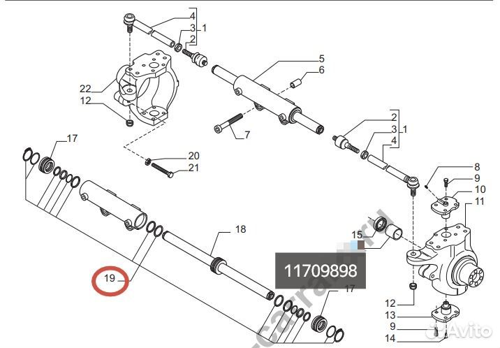 Ремкомплект рулевого гидроцилиндра Carraro Volvo B