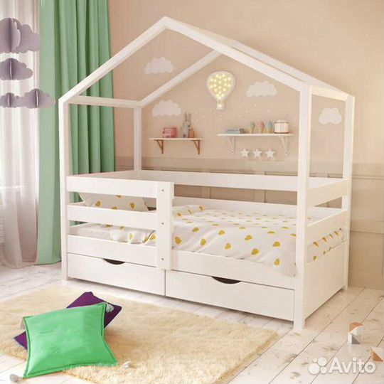 Кроватка MY place для малышаТеремок из натуральног