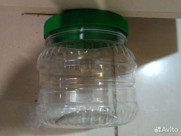Банка пластик 1л с крышкой. Широкое горло