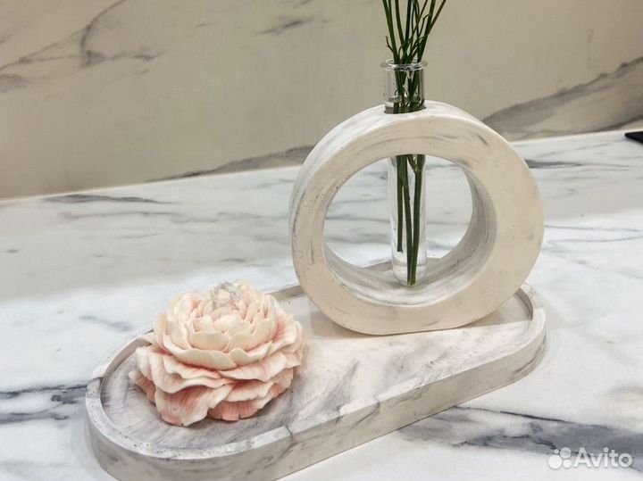 Наборы из гипса, свечи, вазы, шкатулки