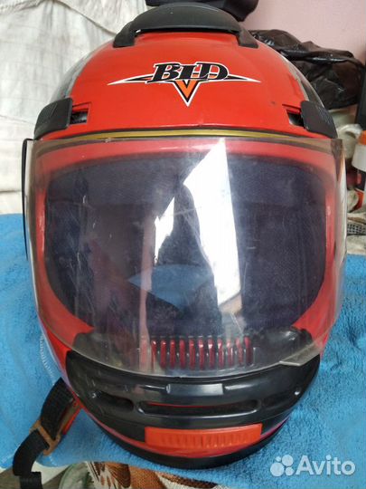 Мотошлем (интеграл) BLD Red Black