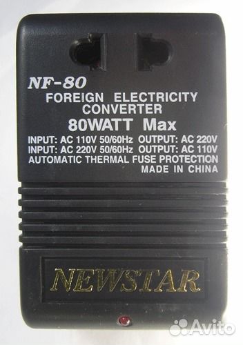 Трансформатор 220 v 110 v 100v 80w NF-80 Newstar