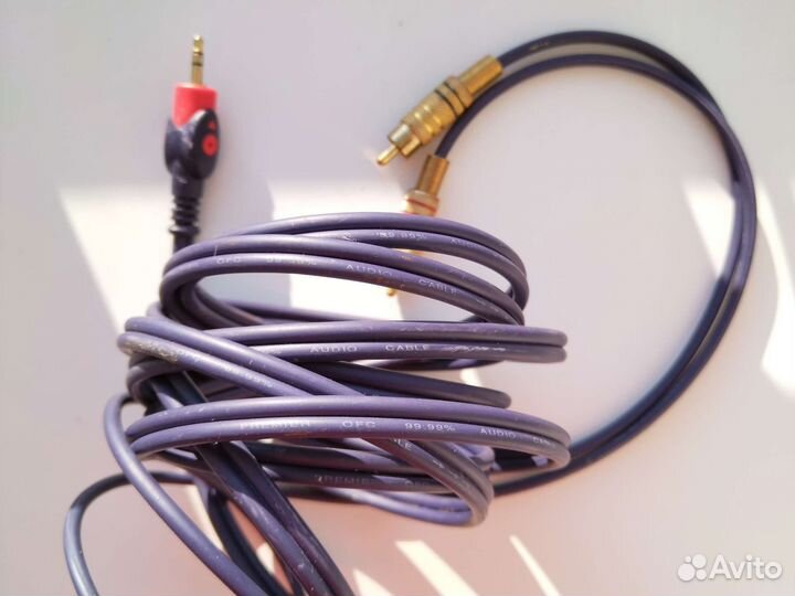 Аудио кабель 1 метр, 3 5 мм джек тюльпаны