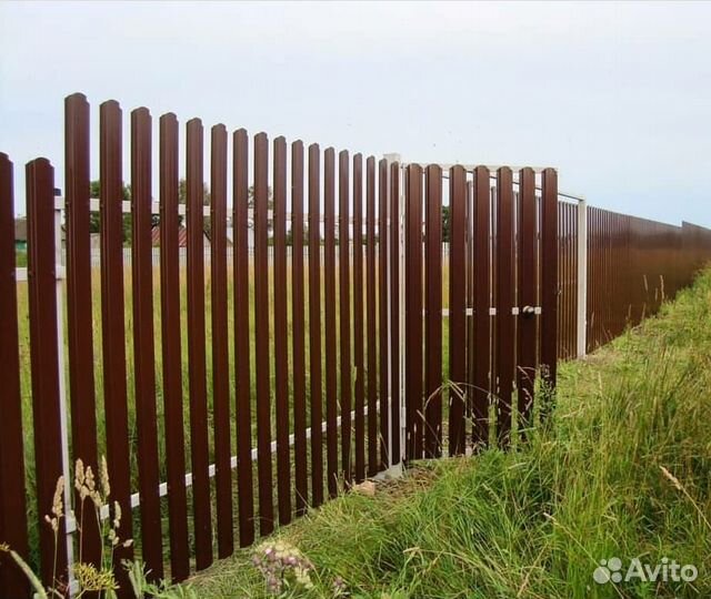 Бюджетный забор 20 м с воротами 4 м, штакетник