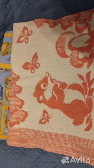 Одеяло байковое и деское постельное белье