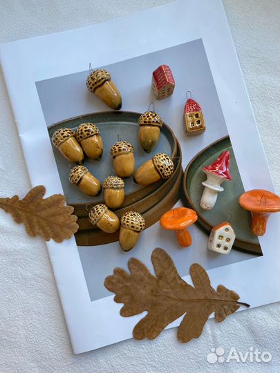 Подвеска желудь, домик или мухомор