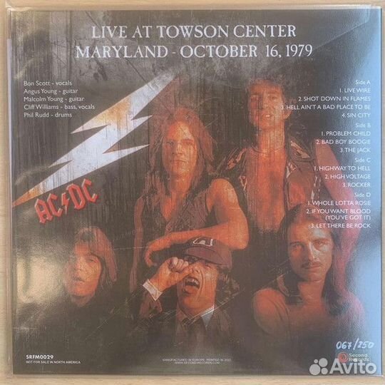 Виниловая пластинка AC/DC - Live 1979 - Towson Center (Red Marble Vinyl 2LP)