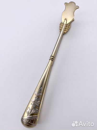 Щипцы для сахара серебро 84 проба позолота