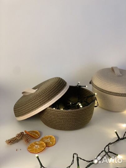 Корзина из хлопкового шнура