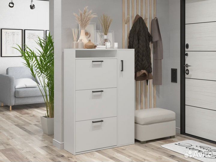 Обувница в прихожую белая