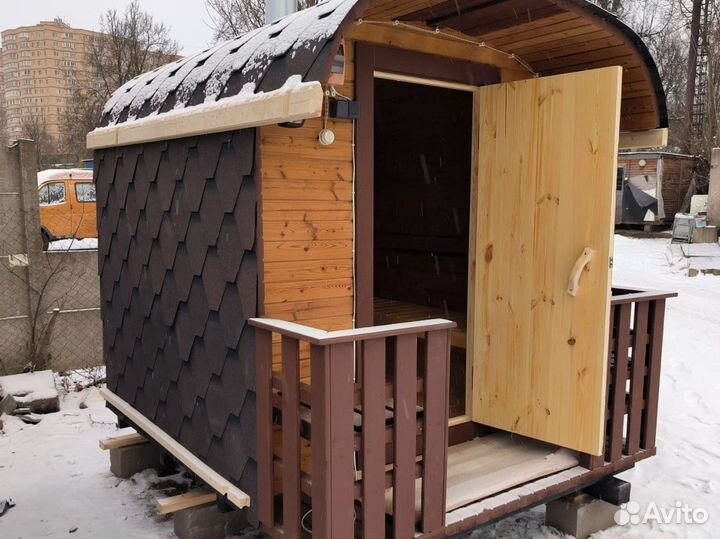 Баня бочка Квадро 2 метра В Наличии