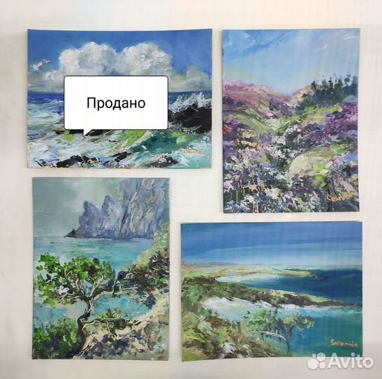 Картины маслом с морским и южными пейзажами