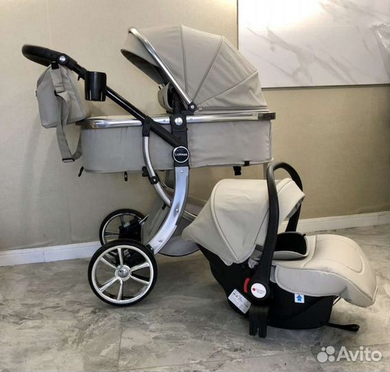 Коляска Новая 3 в 1 Dalux 608 (эко-кожа)