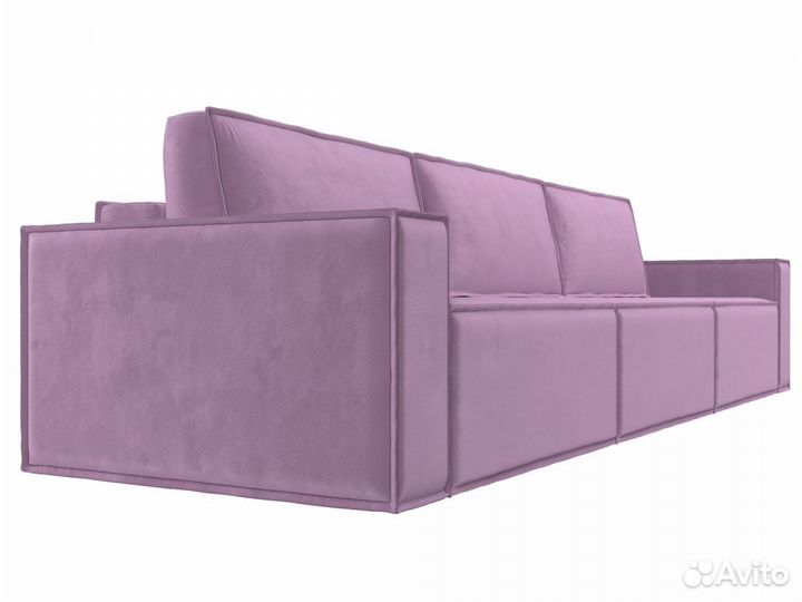Диван прямой Куба лонг, микровельвет, сиреневый