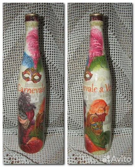 Бутылка декоративная (декупаж) 