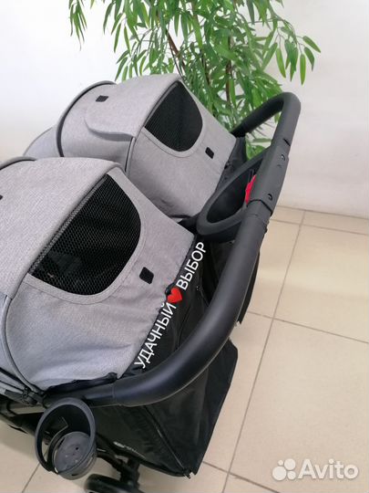 Новая коляска для двойни Luxmom T11 (графит)