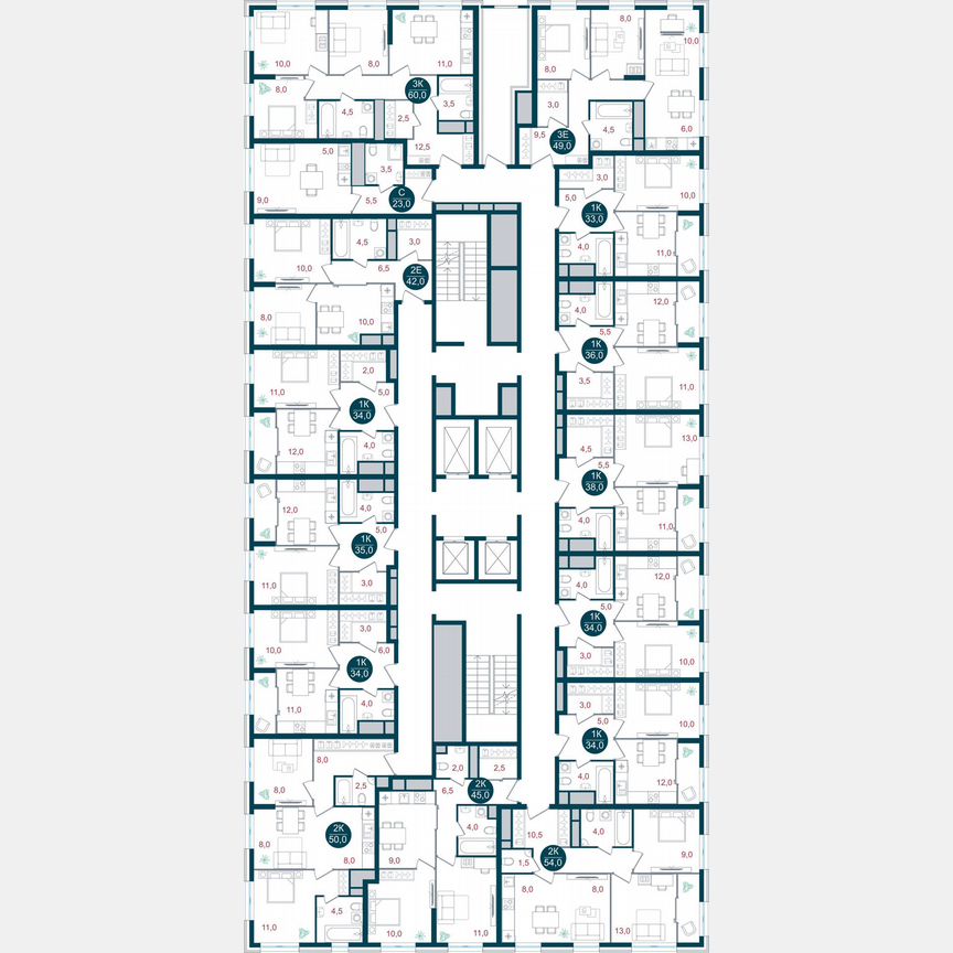 1-к. квартира, 34 м², 7/32 эт.