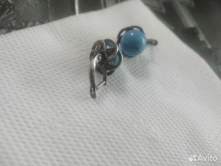 Серьги с бирюзой