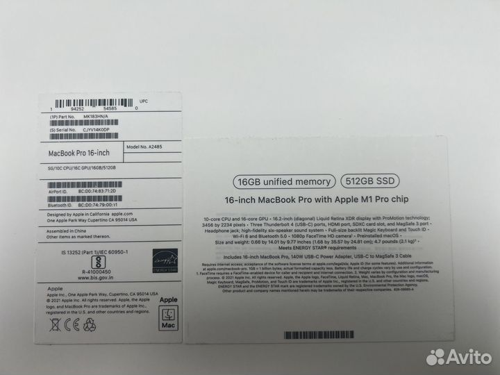 Macbook Pro 16 (2021) M1 Pro 10/16/16GB/512GB Gray