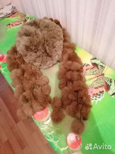 Кроликовый берет и шарф